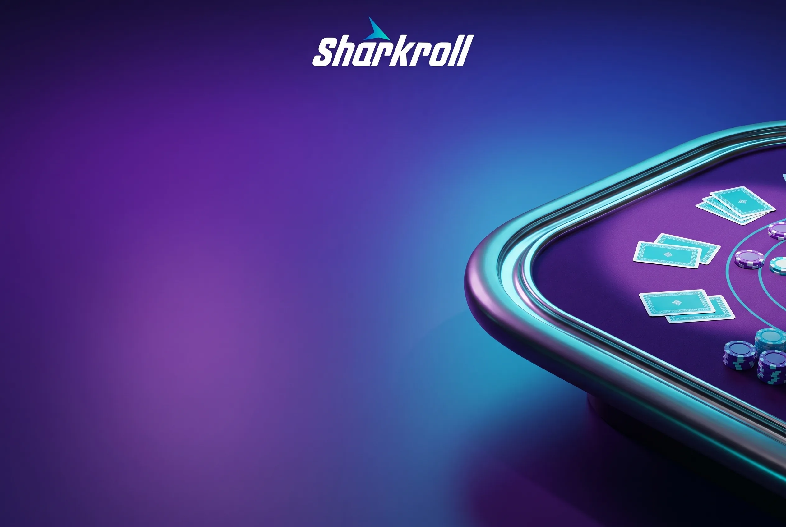 Sharkroll live casino met een speeltafel en casinofiches